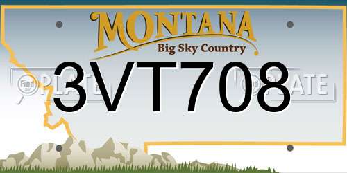 3VT708 Montana License Plate