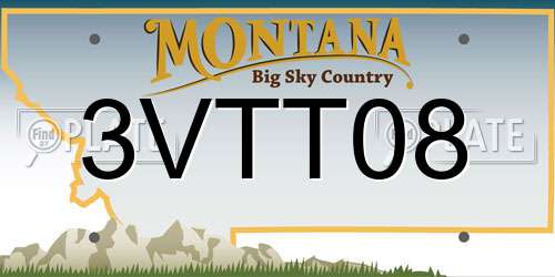 3VTT08 Montana License Plate