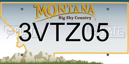 3VTZ05 Montana License Plate