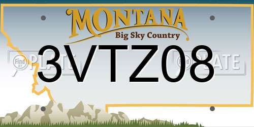 3VTZ08 Montana License Plate