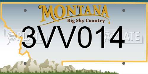 3VV014 Montana License Plate