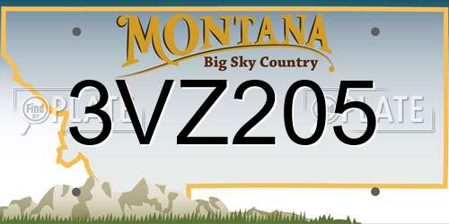 3VZ205 Montana License Plate