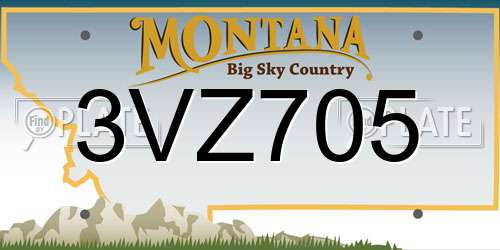 3VZ705 Montana License Plate