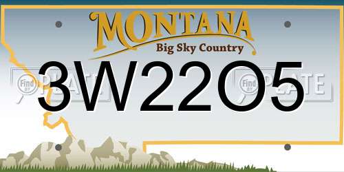 3W22O5 Montana License Plate