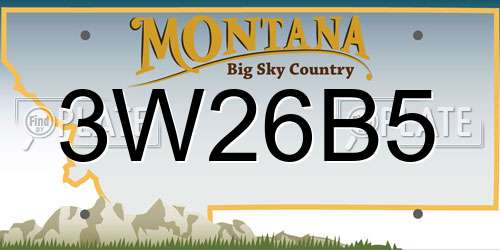 3W26B5 Montana License Plate