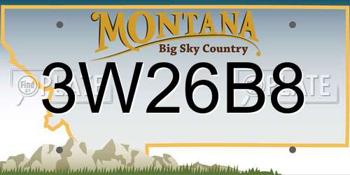 3W26B8 Montana License Plate