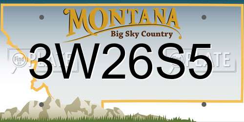 3W26S5 Montana License Plate