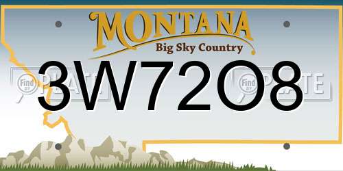 3W72O8 Montana License Plate