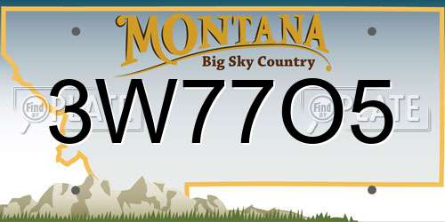 3W77O5 Montana License Plate