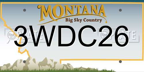 3WDC26 Montana License Plate