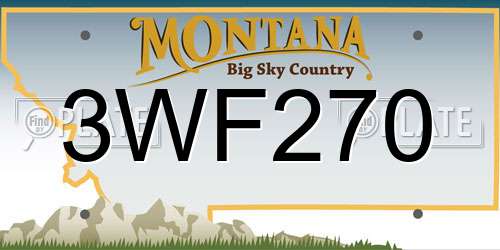3WF270 Montana License Plate