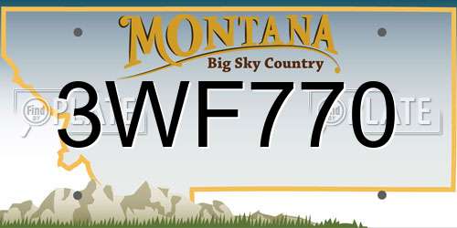3WF770 Montana License Plate