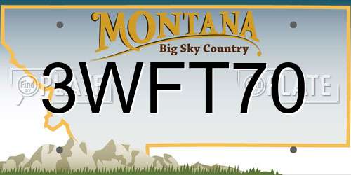 3WFT70 Montana License Plate