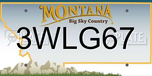 3WLG67 Montana License Plate