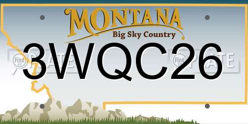 3WQC26 Montana License Plate