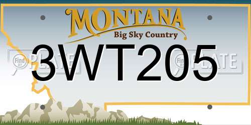 3WT205 Montana License Plate