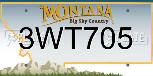3WT705 Montana License Plate