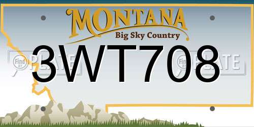 3WT708 Montana License Plate