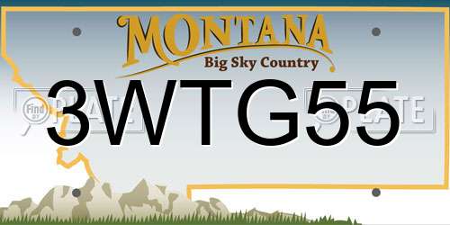 3WTG55 Montana License Plate