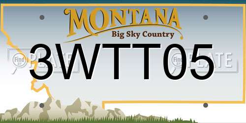 3WTT05 Montana License Plate