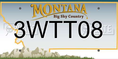 3WTT08 Montana License Plate