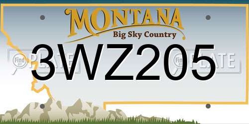 3WZ205 Montana License Plate