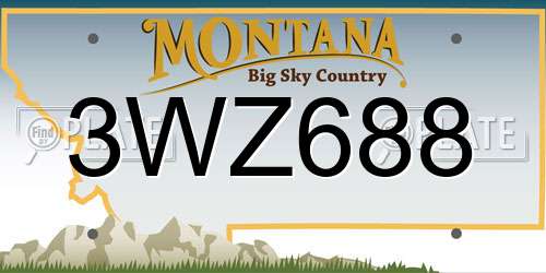 3WZ688 Montana License Plate