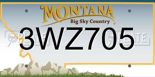 3WZ705 Montana License Plate