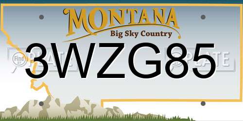 3WZG85 Montana License Plate