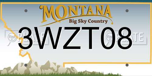 3WZT08 Montana License Plate