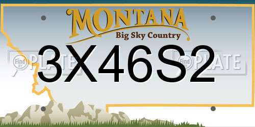 3X46S2 Montana License Plate