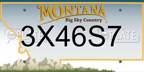 3X46S7 Montana License Plate