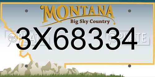 3X68334 Montana License Plate