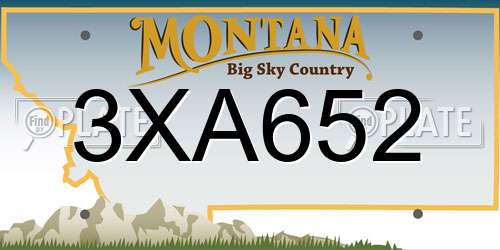 3XA652 Montana License Plate