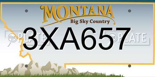 3XA657 Montana License Plate