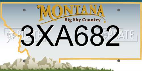 3XA682 Montana License Plate