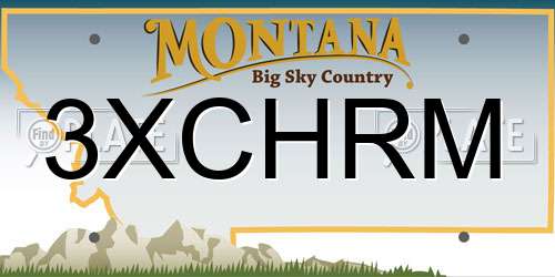3XCHRM Montana License Plate