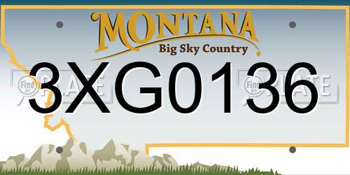 3XG0136 Montana License Plate