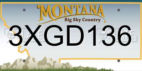 3XGD136 Montana License Plate