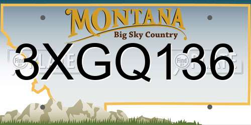 3XGQ136 Montana License Plate