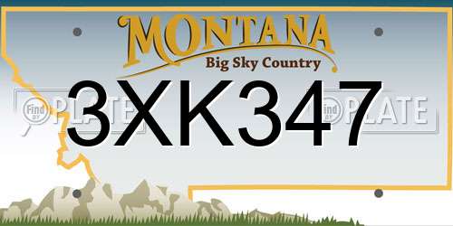 3XK347 Montana License Plate