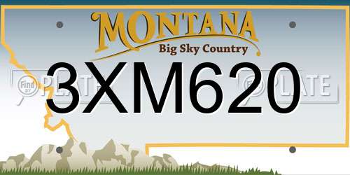 3XM620 Montana License Plate
