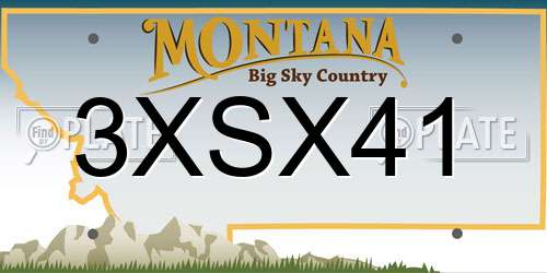 3XSX41 Montana License Plate