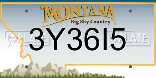 3Y36I5 Montana License Plate
