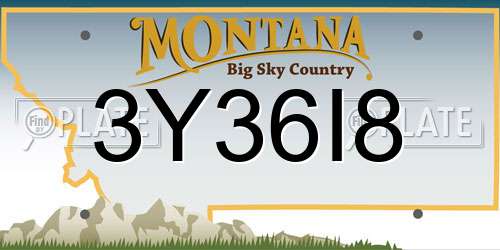 3Y36I8 Montana License Plate