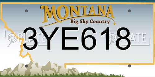3YE618 Montana License Plate