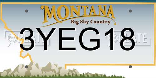 3YEG18 Montana License Plate