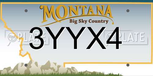 3YYX4 Montana License Plate