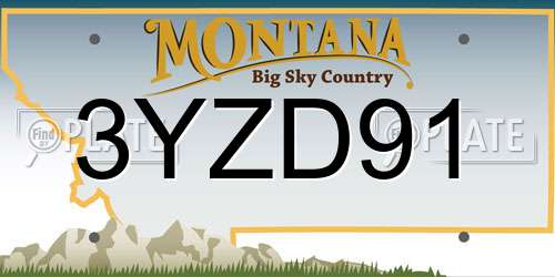 3YZD91 Montana License Plate
