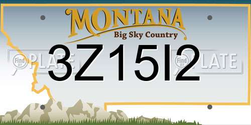 3Z15I2 Montana License Plate